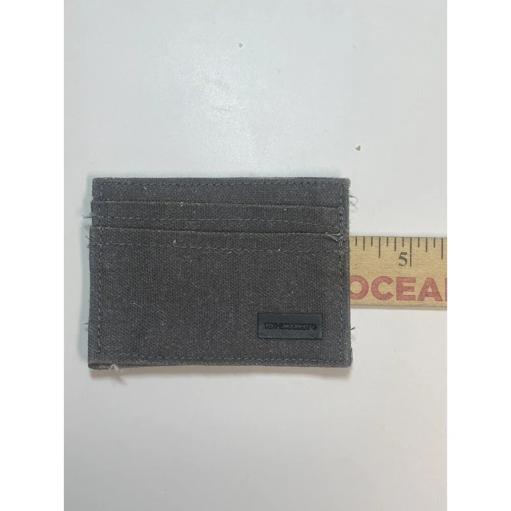 TO THE MARKET Gray Camo Denim Card Holder Unisex New W/O Tag